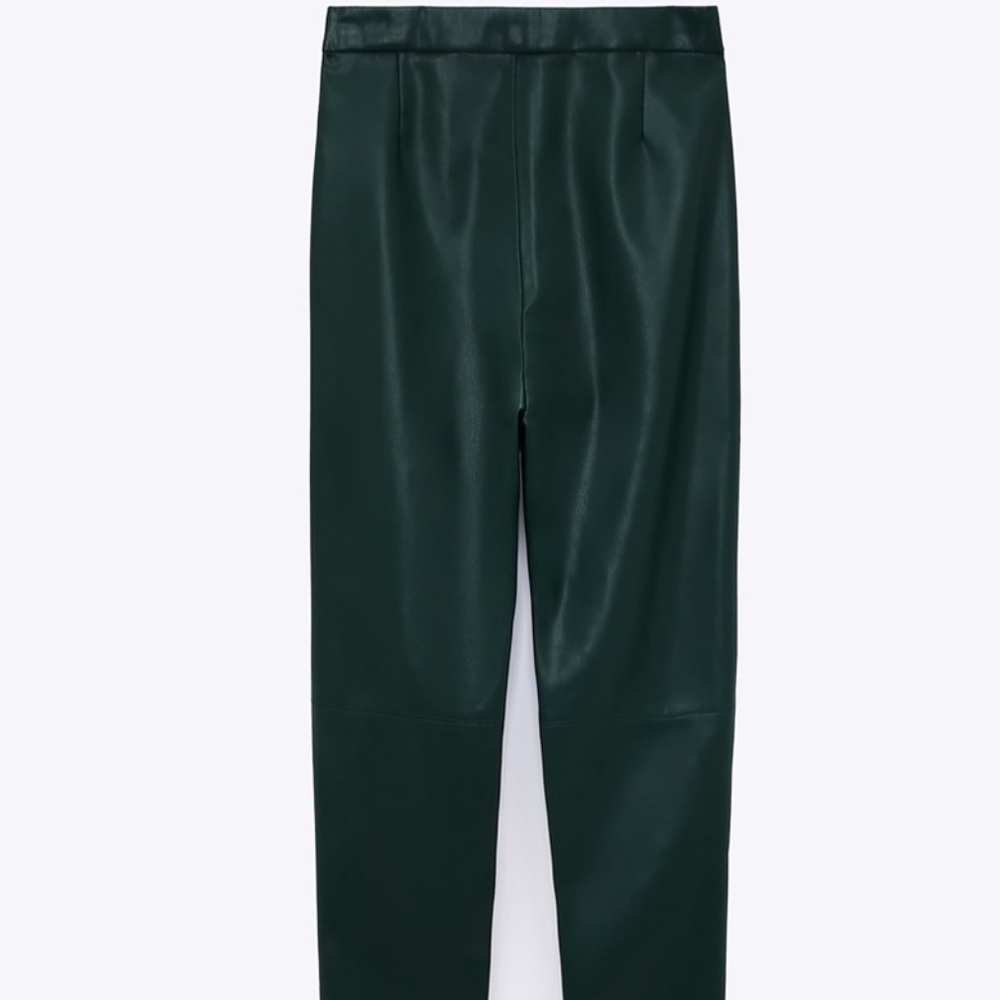 ZARA GREEN LEATHER LEGGING - Picture 6 of 7